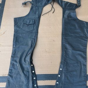 Men’s black, leather chaps